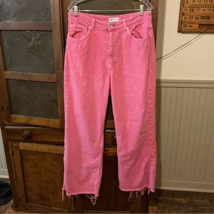 Zara Bubblegum Pink Wide Leg Jeans 14